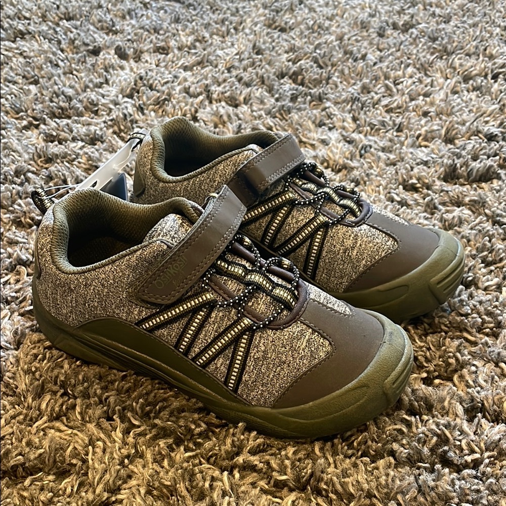 Gray and Green Athletic Shoes